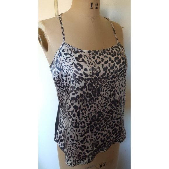 Victoria's Secret cheetah animal print gray white camisole tank lingerie M - Picture 10 of 12